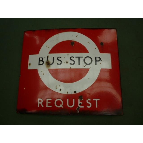 6108 - A double sided 'Bus Stop' wedge sign 46cm x 40cm