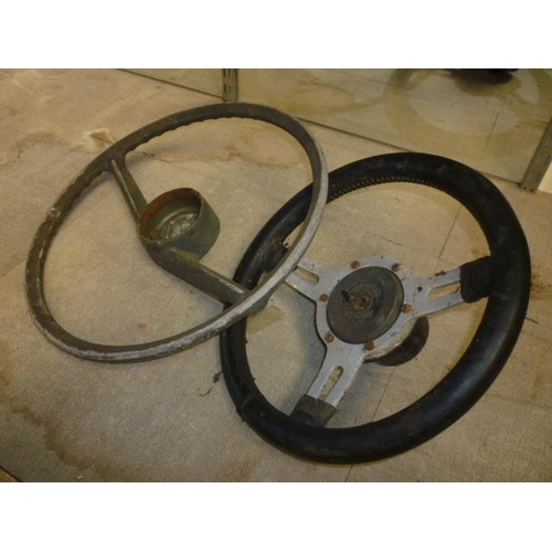 6112 - Two Vintage steering wheels