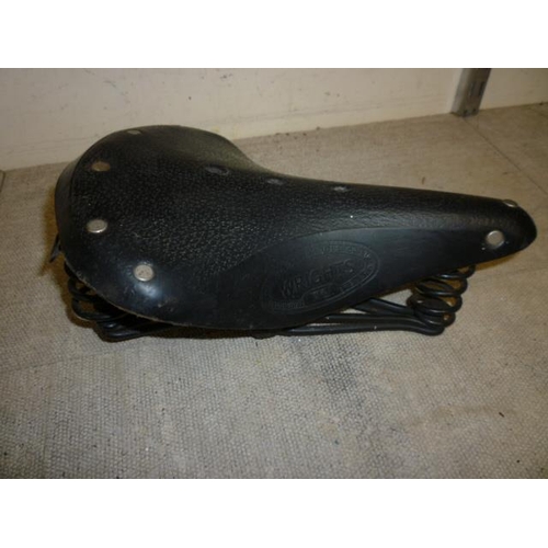 6126 - A Wrights vintage leather bicycle saddle