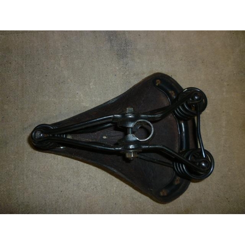 6126 - A Wrights vintage leather bicycle saddle