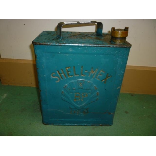 6127 - A Shell-Mex BP fuel can with a brass Pratt's cap