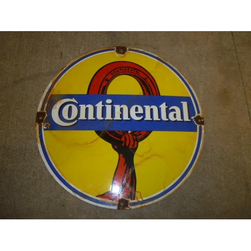 6140 - A Reproduction circular enamel sign 'Continental' 30cm diameter