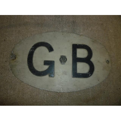 6146 - A Vintage pressed Alloy 'AA' GB plaque