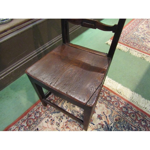 4244 - A Circa 1800 East Anglian elm and oak child's chair, 73cm tall  (R)  £55