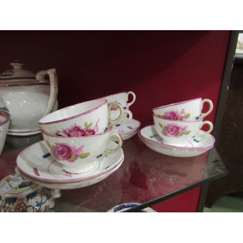 4006 - A selection of lustre table wares and a set of six cups and saucers, some a/f