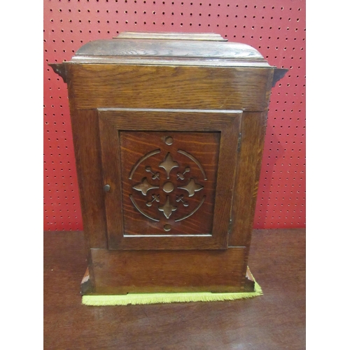 4097 - A Mahogany Elkington & Co. bracket clock, carved case and column form front, ornate decoration to fa... 