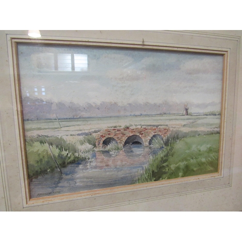 4112 - MAURICE READ: Two watercolours of rural landscapes, both signed lower left, framed and glazed, 18cm ... 