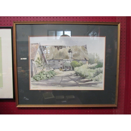 4114 - MAURICE REED: A watercolour of farmyard scene, signed lower left, framed and glazed, 30cm x 43cm ima... 