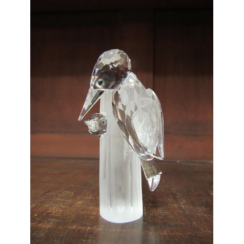 4139 - A Swarovski figure of woodpeckers with associated Swarovski box