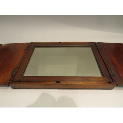 4164 - A Ross & Dublin mahogany cased travelling dressing mirror, 41cm x 31cm