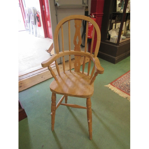 4195 - A 19th Century style Windsor child's highchair (foot rest missing) 100cm tall   (R) £25