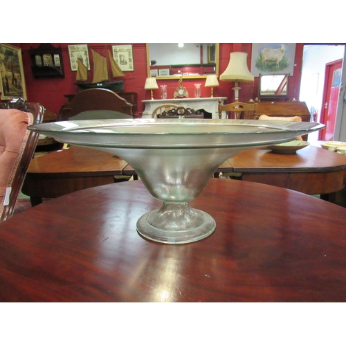 4207 - A pedestal tinted glass dish, 49cm diameter