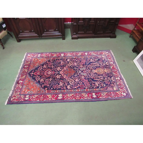 4565 - A Malayer rug, navy ground with allover foliate design, 210cm x 130cm