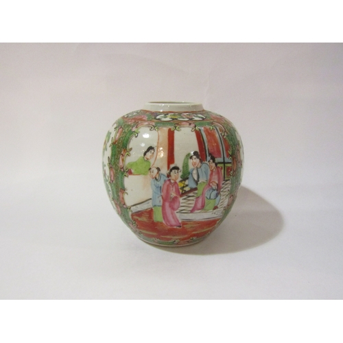 4296 - A Chinese ginger jar (no lid) together with two Imari plates