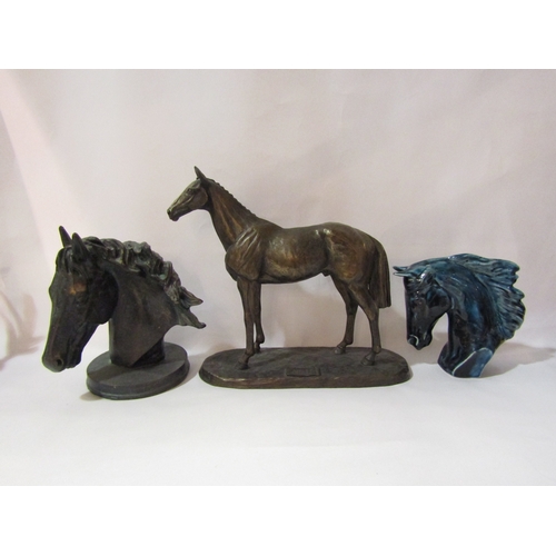 4299 - Five horse figures including a bronzed example of Arkle