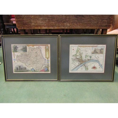 4303 - Two framed and glazed maps - Newcastle Upon Tyne, engraved by J.Roper after a drawing by G.Cole. 19.... 