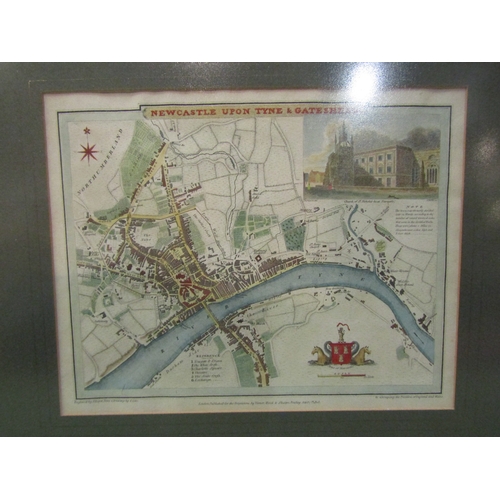 4303 - Two framed and glazed maps - Newcastle Upon Tyne, engraved by J.Roper after a drawing by G.Cole. 19.... 