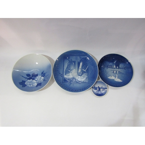 4325 - Three Copenhagen plates largest 23cm diameter together with a Denmark Landline pin dish