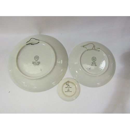 4325 - Three Copenhagen plates largest 23cm diameter together with a Denmark Landline pin dish