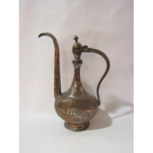 4336 - A Persian coffee pot together with various elephants, one as a candle