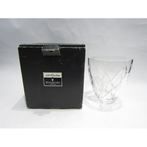 4513 - A Waterford crystal vase, 19cm tall and a small Dartington crystal scent bottle, both boxed