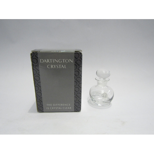 4513 - A Waterford crystal vase, 19cm tall and a small Dartington crystal scent bottle, both boxed