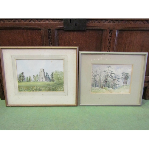 4541 - MAURICE REED: Two watercolours trees, fields and further two stream sand church (4)    (E) £20-30