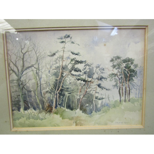 4541 - MAURICE REED: Two watercolours trees, fields and further two stream sand church (4)    (E) £20-30