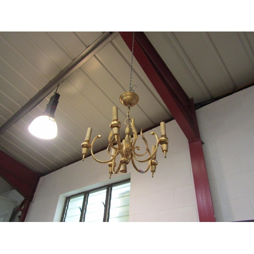 4566 - A gilt ten arm chandelier   (E) £10-15