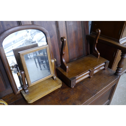 2123 - Two Victorian mahogany dressing table mirrors