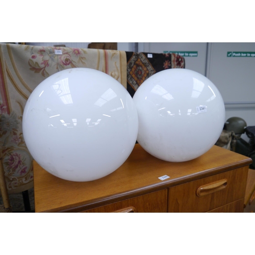 2429 - A pair of opaque glass lightshades   (R) £60