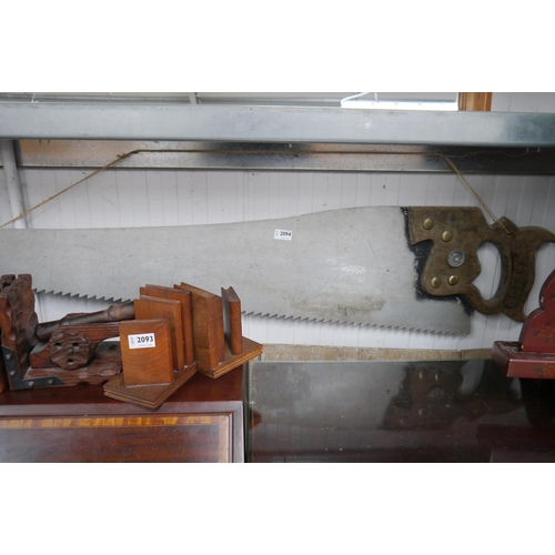 2094 - An ex shop display advertising hand saw Spearior 140cm long   (C)