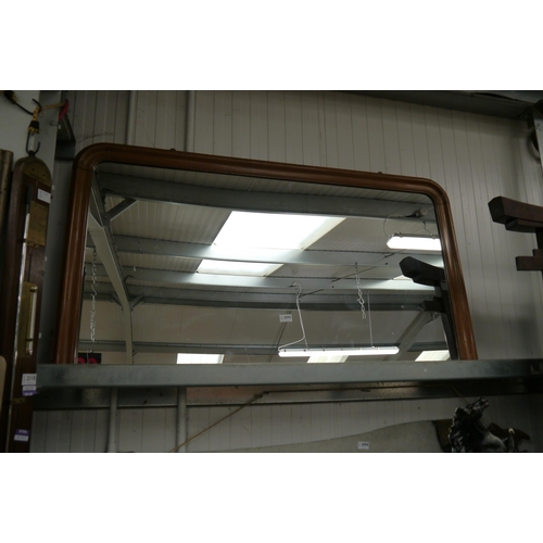 2095 - A Victorian style pine framed overmantel mirror 133 x 76cm   (E) £60-80