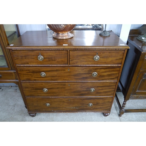 2127 - A 19th Century mahogany two over three chest of drawers