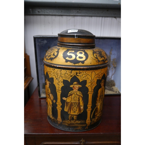 2151 - A 19th Century oriental tea tin