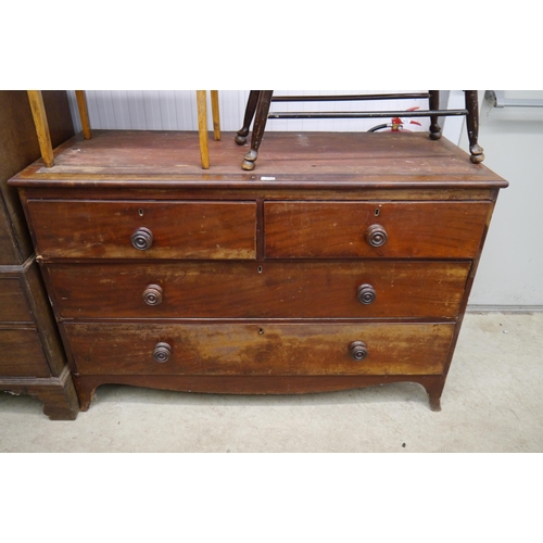 2161 - A 19th Century mahogany two over two linen press chest base