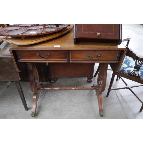 2175 - A mahogany two drawer sofa table