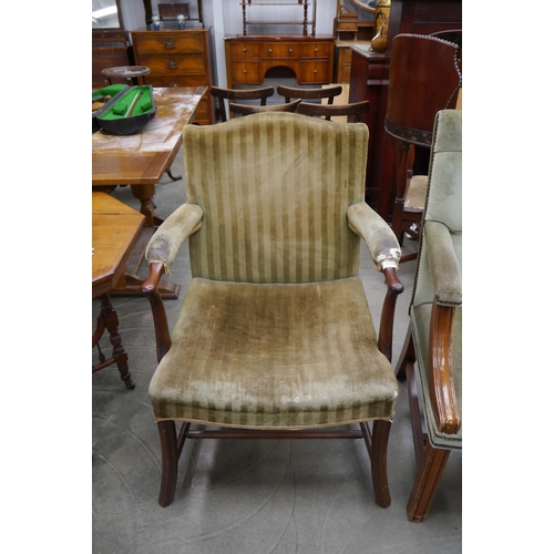 2178 - A 19th Century mahogany framed elbow chair