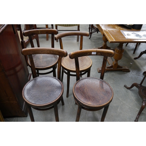 2185 - Four bentwood café chairs   (R) £60