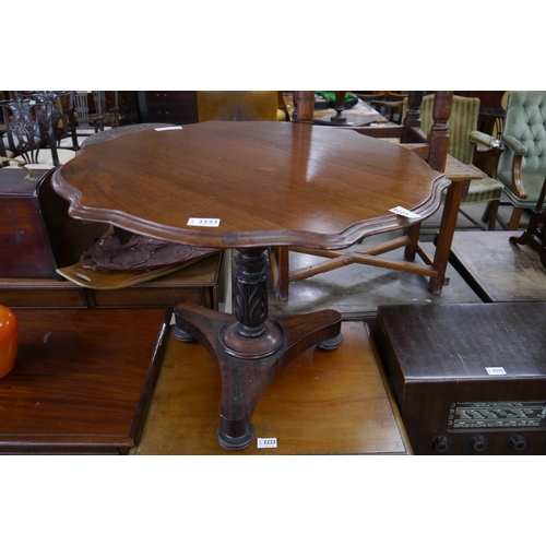 2223 - A 19th Century rose wood based, mahogany top wine table  (R) £0  (E) £15-25