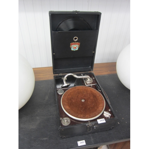 2430 - A portable table top gramophone 'Ambassador'