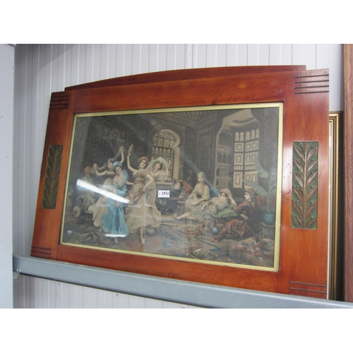 2432 - An Art Deco framed print of Oriental Dancing ladies