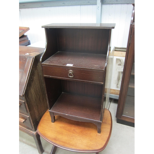 2450 - A mahogany pot cupboard and a coffee table