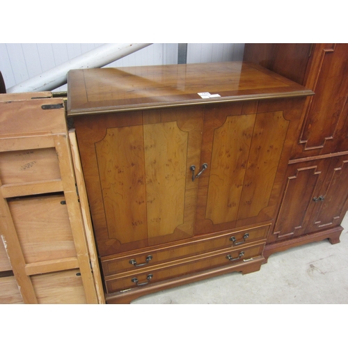 2458 - A yew wood T.V cupboard   (R) £0  (E) £10-15 with lot 2459