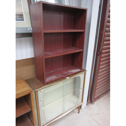 2462 - A 1960's display cabinet and modern bookcase