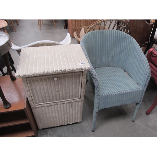 2474 - A Lloyd Loom chair and basket   (E) £20-30