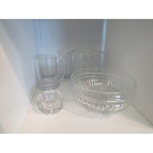 1436 - A quantity of cut glass, Webb bowl, jugs etc.   (D)