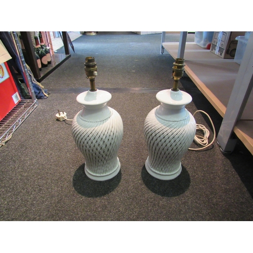 1485 - A pair of creamware style lamp bases