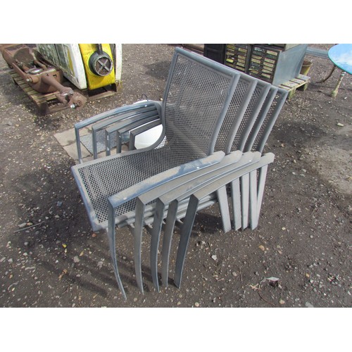 3521 - Four metal garden chairs