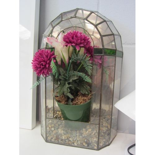 1379 - A modern lead glazed terrarium, 44cm tall